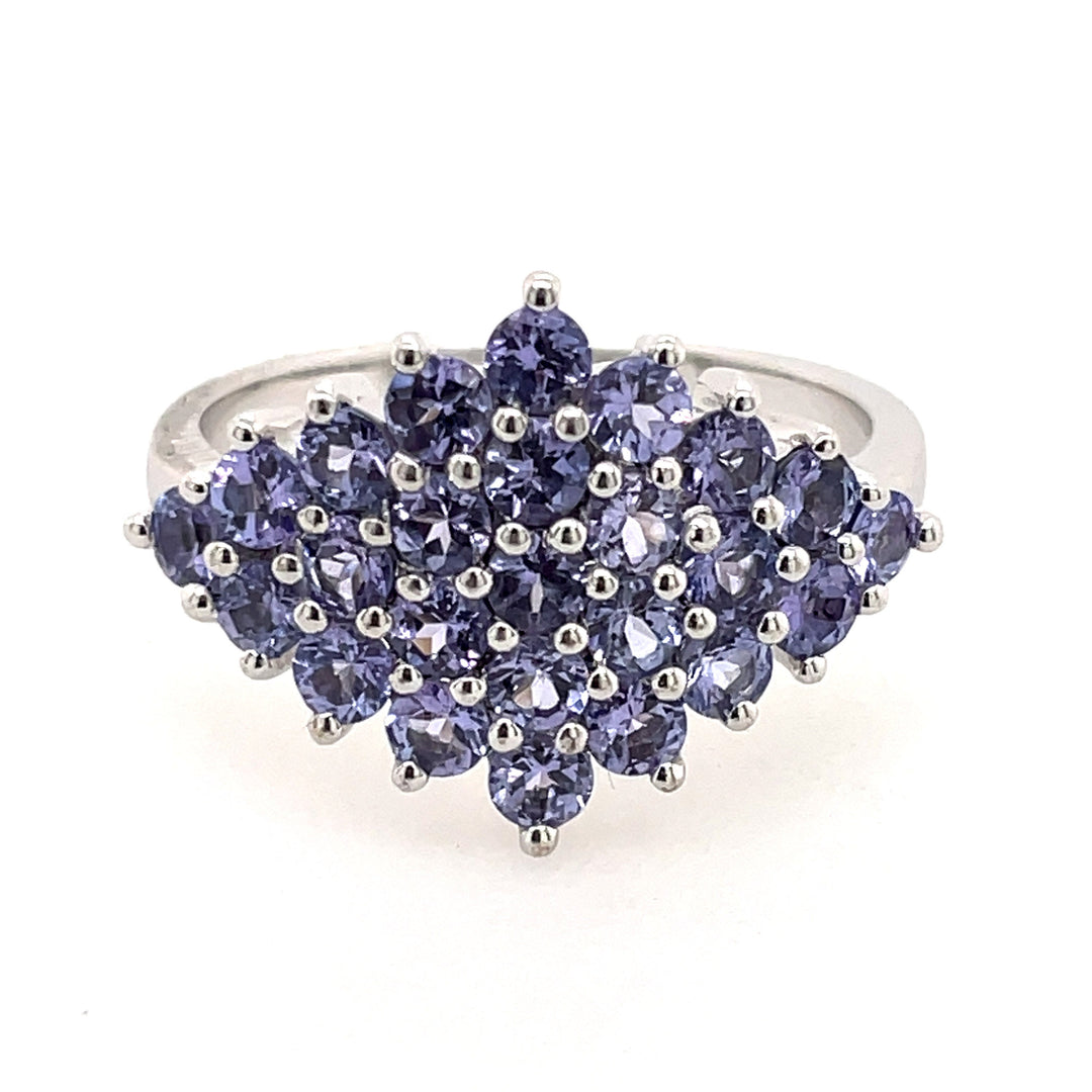 Sterling Silver Iolite Cluster Fashion Ring