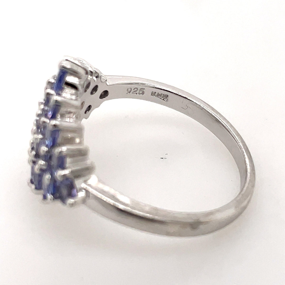 Sterling Silver Iolite Cluster Fashion Ring