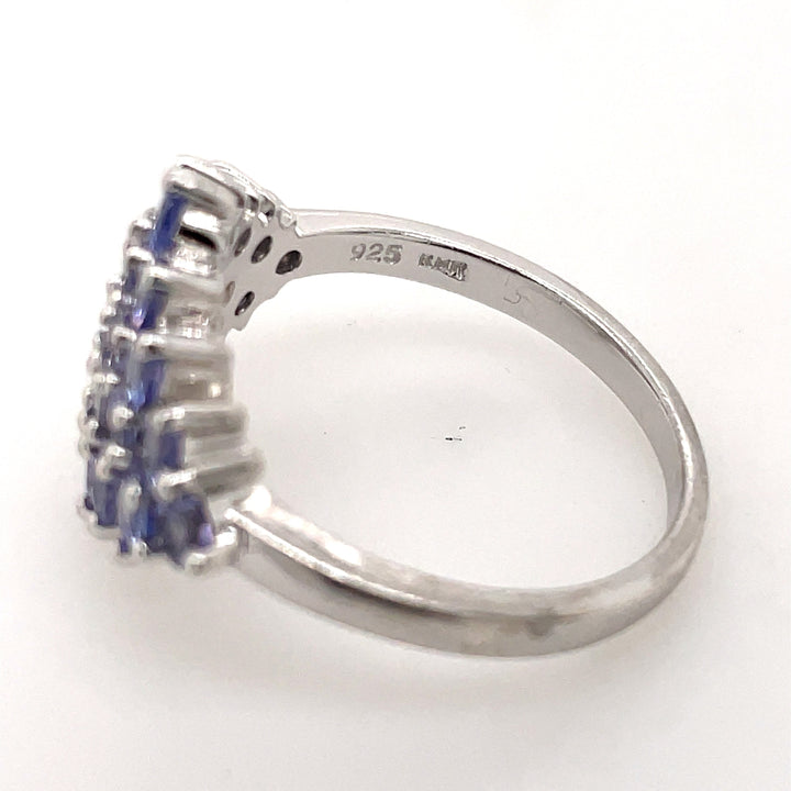 Sterling Silver Iolite Cluster Fashion Ring