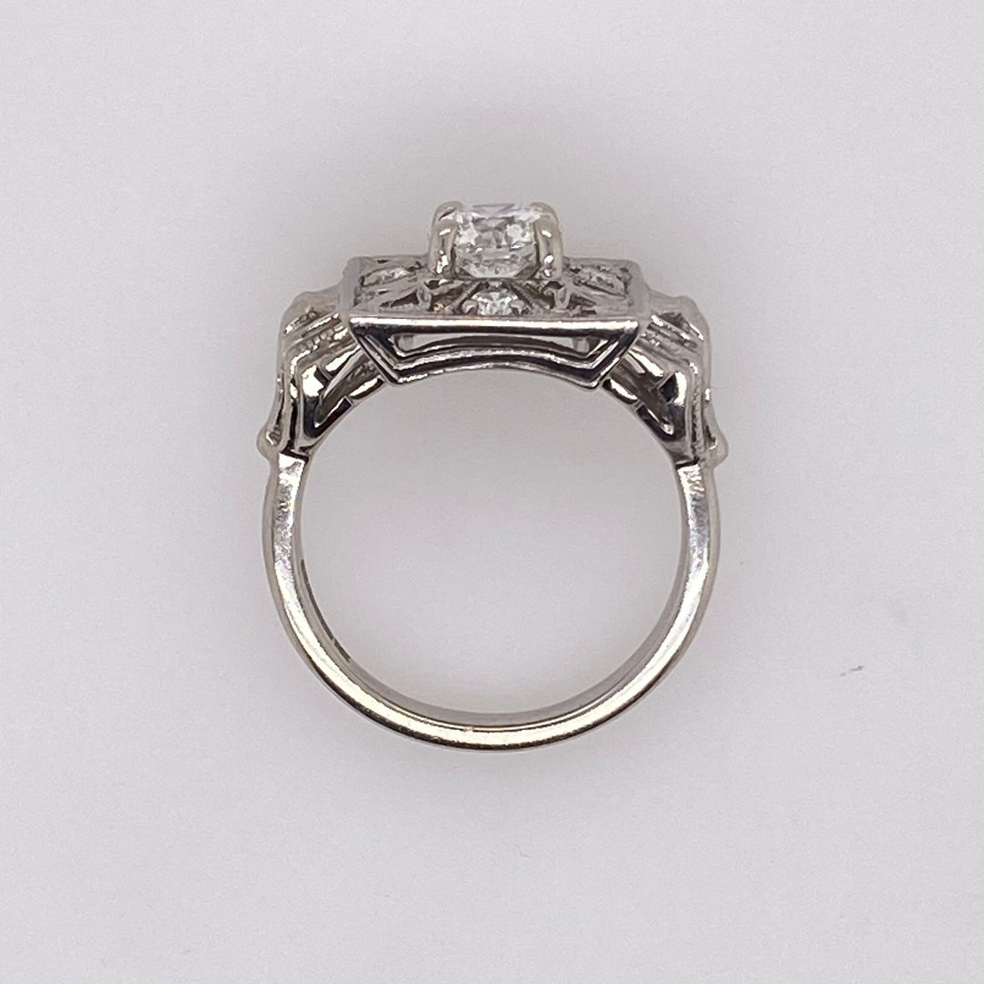 14K White Gold Art Deco Diamond Ring