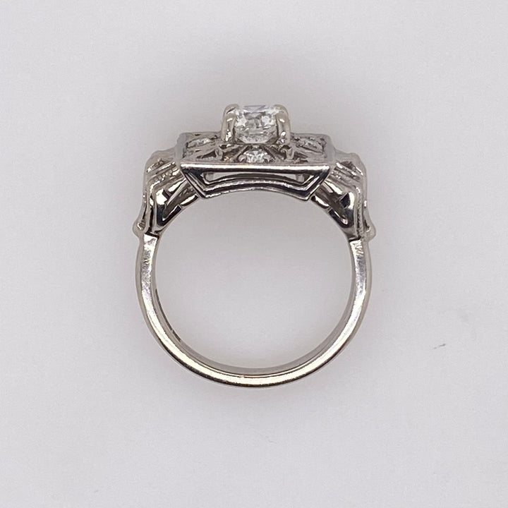 14K White Gold Art Deco Diamond Ring