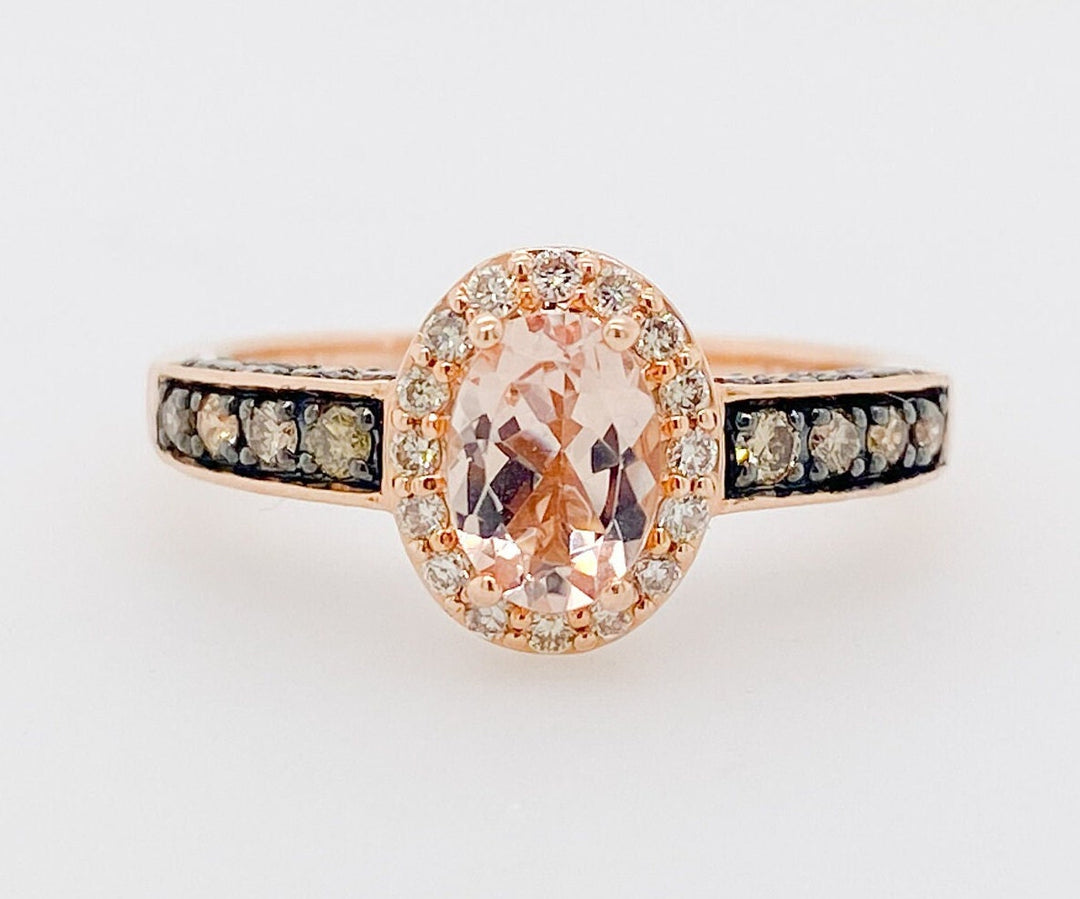 14K Rose Gold Oval Morganite ring