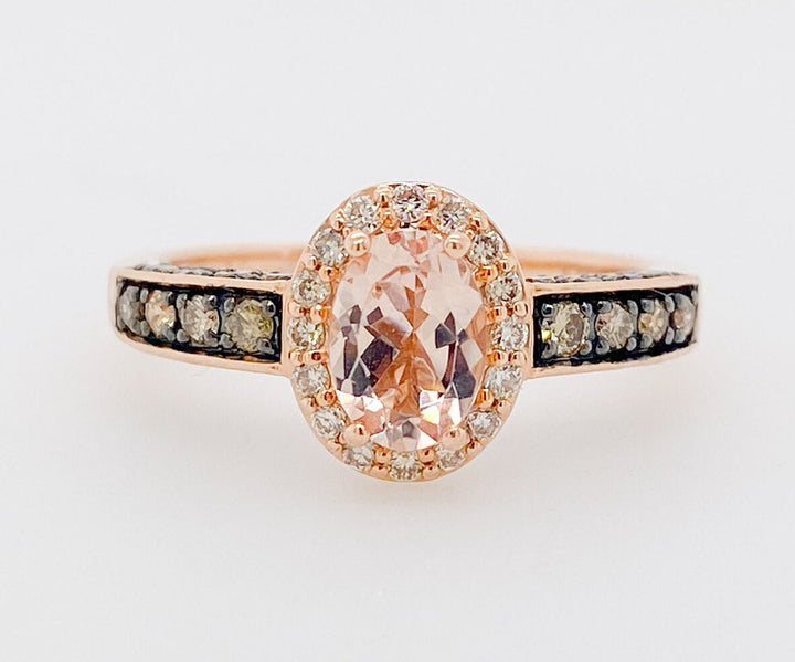 14K Rose Gold Oval Morganite ring