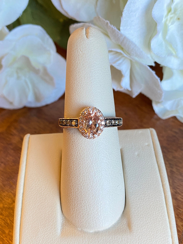 14K Rose Gold Oval Morganite ring