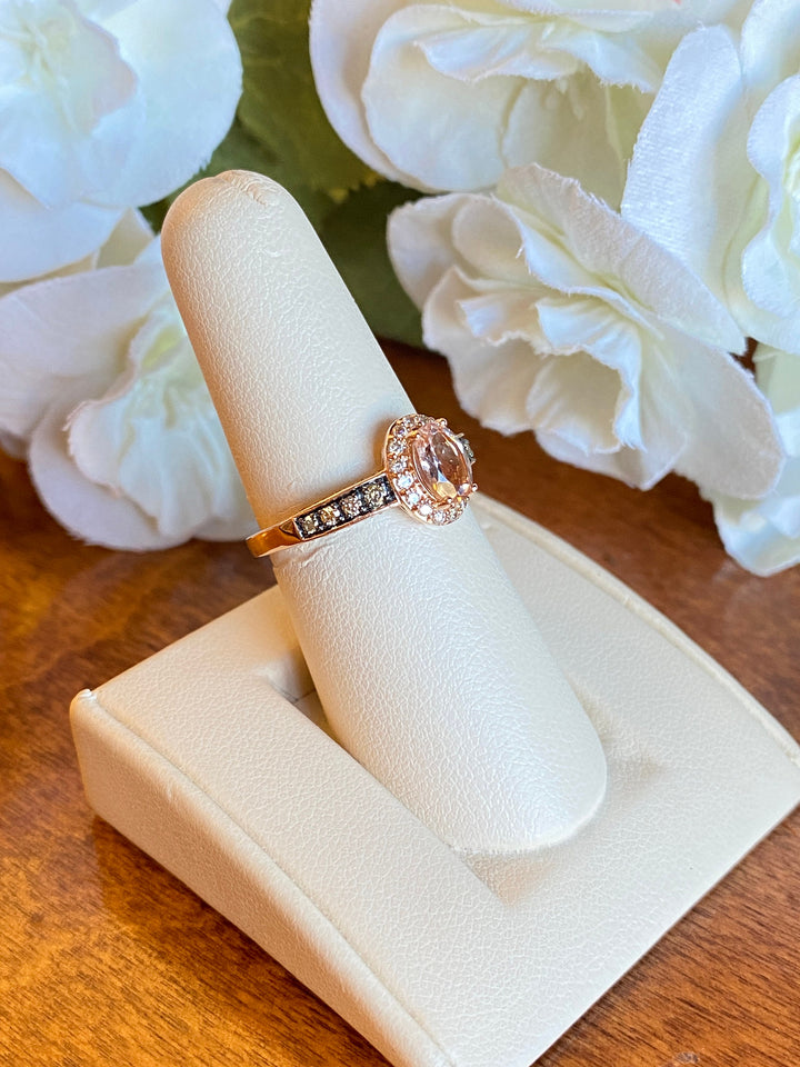 14K Rose Gold Oval Morganite ring