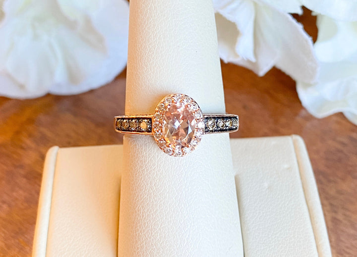 14K Rose Gold Oval Morganite ring