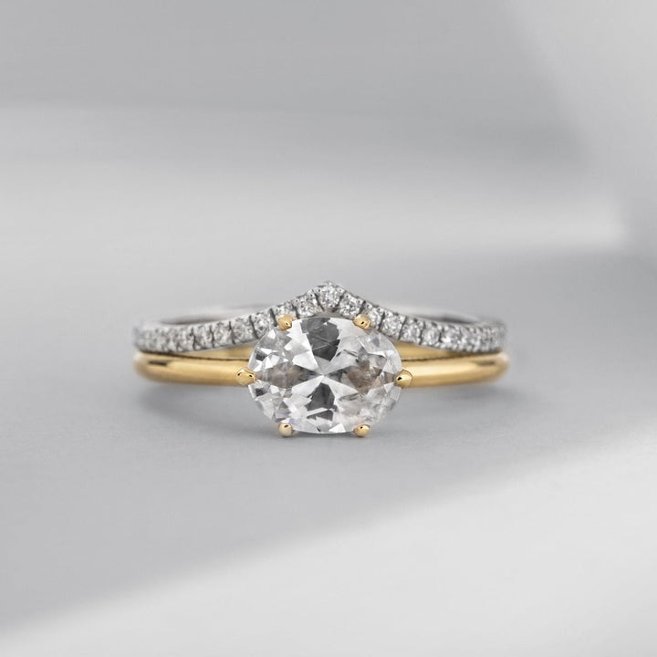 18K Gold East-West Engagement Ring 1.6mm