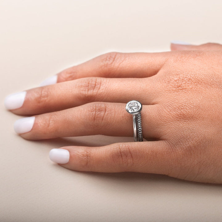 18K Gold Bezel Engagement Ring