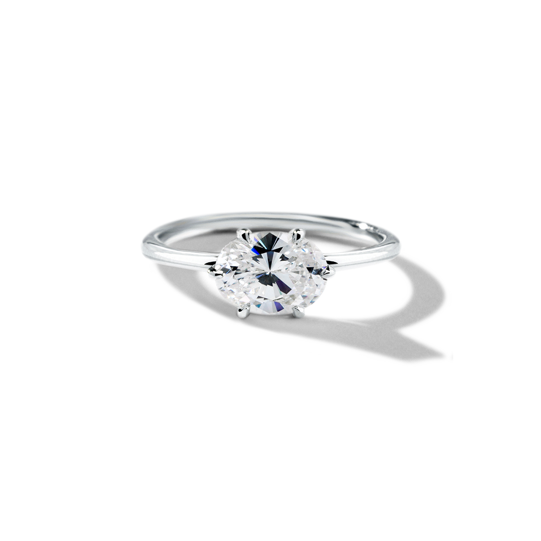 18K Gold East-West Engagement Ring 1.6mm