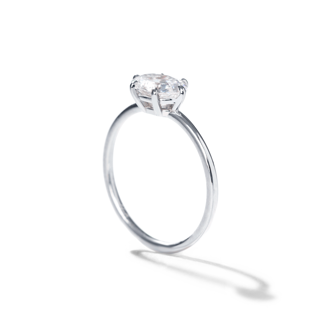 18K Gold East-West Engagement Ring 1.6mm