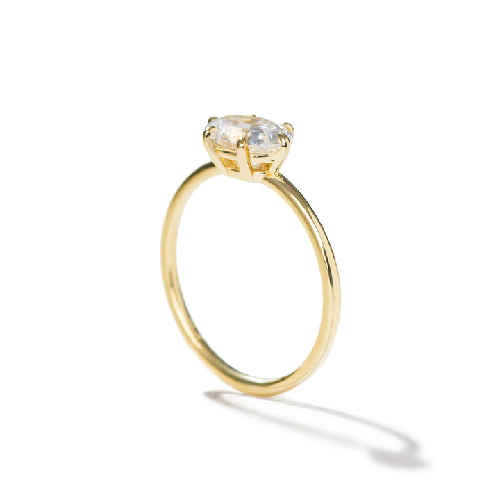 18K Gold East-West Engagement Ring 1.6mm