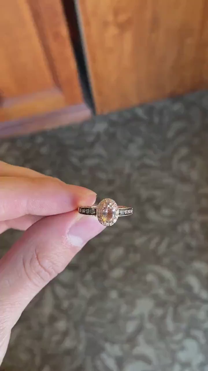 14K Rose Gold Oval Morganite ring